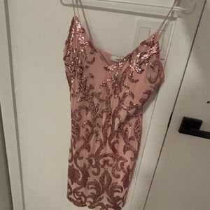 Honey pink sequin dress